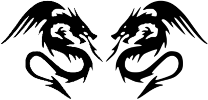 Two dragons combatant